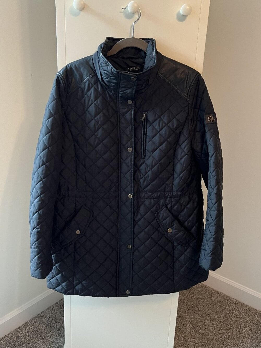 Lauren Ralph Lauren Black Quilted Puffer Coat - Size XL